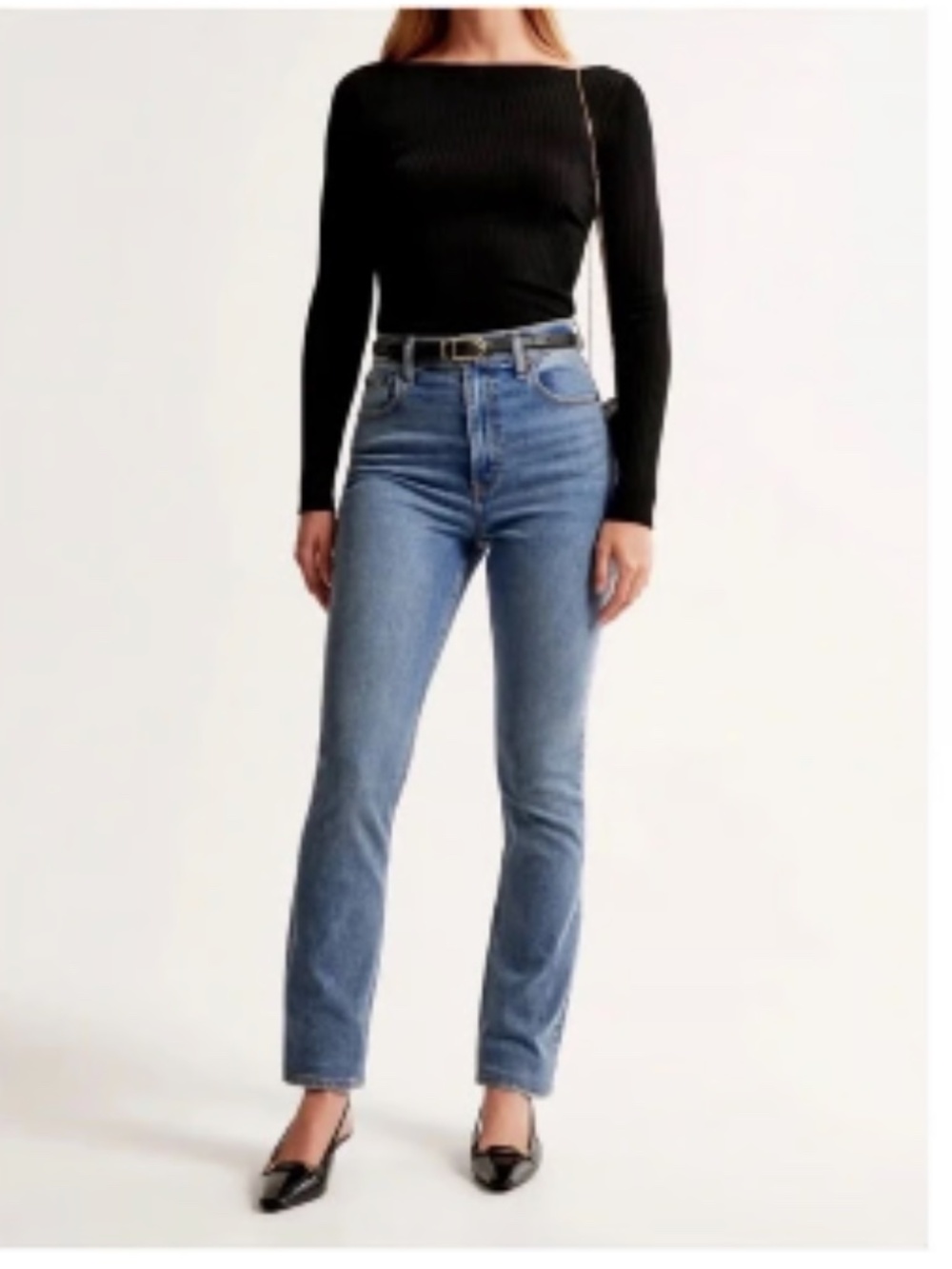 Abercrombie & Fitch The Slim Straight Ultra High Rise Medium Wash Jeans Size 25